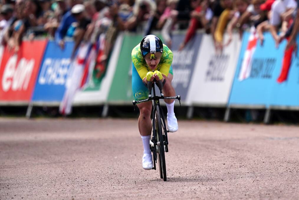 ON TRACK: Grace Brown works hard in the women's time trial in Birmingham. Picture: Getty Images 