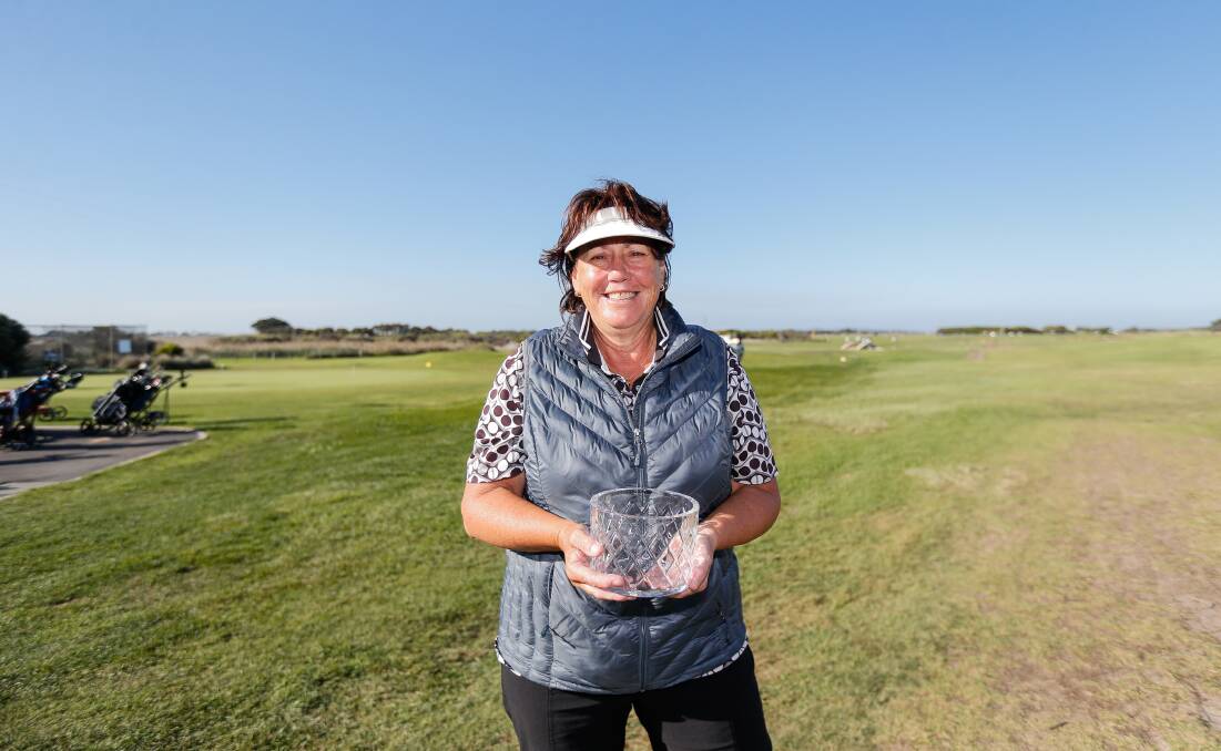 HAPPY: Glenda Clarke was all smiles after winning her first Port Fairy Golf Club A grade women's title. Picture: Anthony Brady