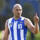 ONWARDS AND UPWARDS: North Melbourne's Ben Cunnington is rapt to be playing football following a cancer battle. Picture: Getty Images 