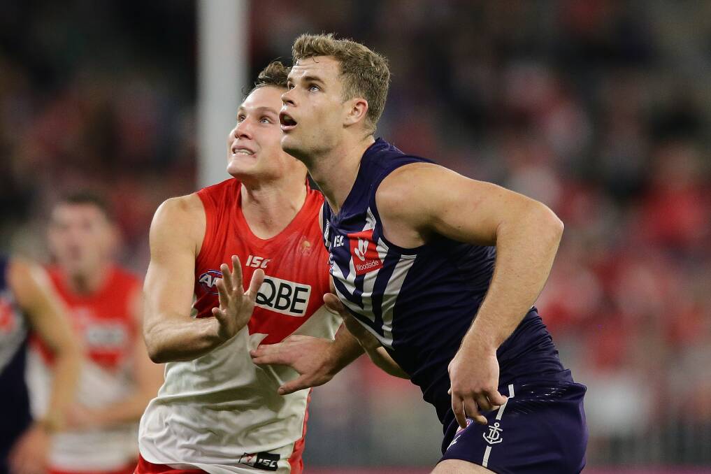 RUCK 'N' ROLL: Fremantle footballer Sean Darcy, who was drafted via Cobden, will return home for the Christmas break. He is excited to spend time on his family's South Purrumbete farm. Picture: Getty Images