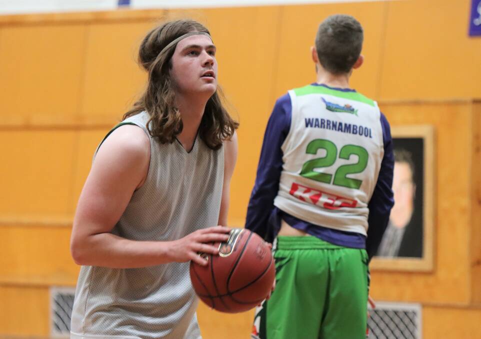 FOCUSSED: Josh Dyson at Warrnambool Seahawks' training at the Arc on Tuesday night. Picture: Justine McCullagh-Beasy 