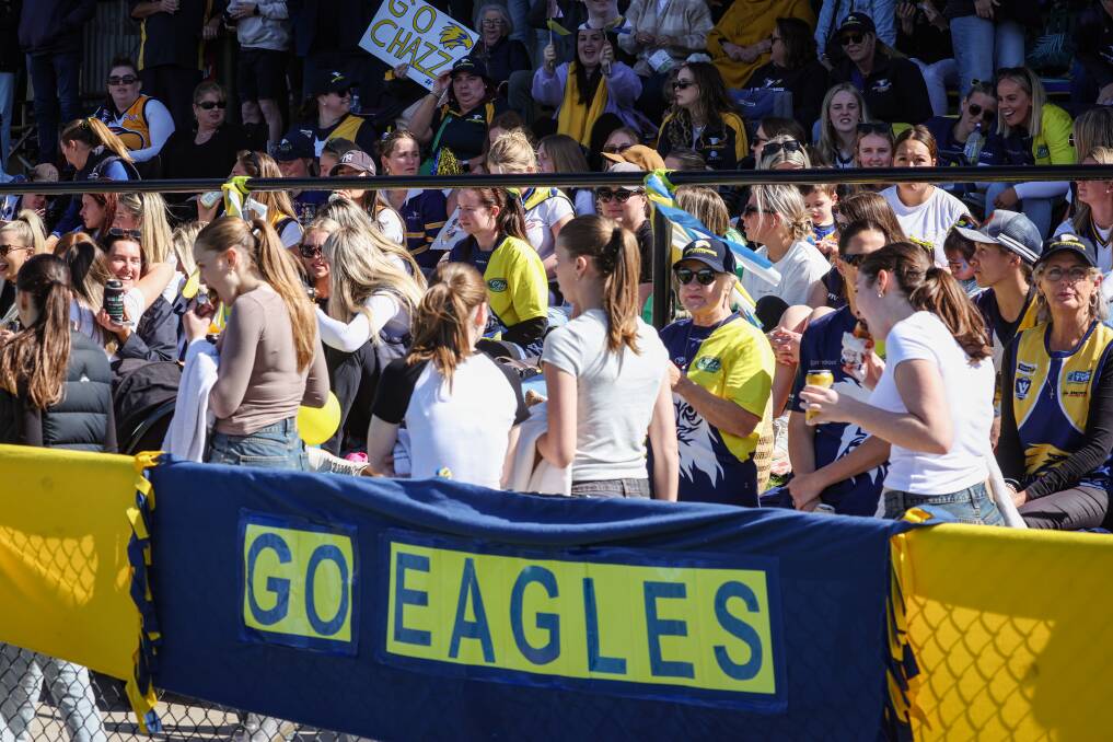 North Warrnambool Eagles fans at the 2023 Hampden league grand final. Picture by Sean McKenna