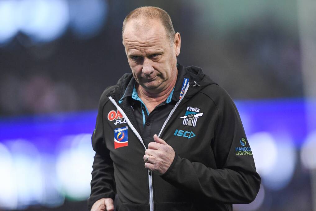 POWER FROM PORT: Ken Hinkley has high hopes for the Power in 2020. They've won four of their first five games. Picture: Morgan Hancock 