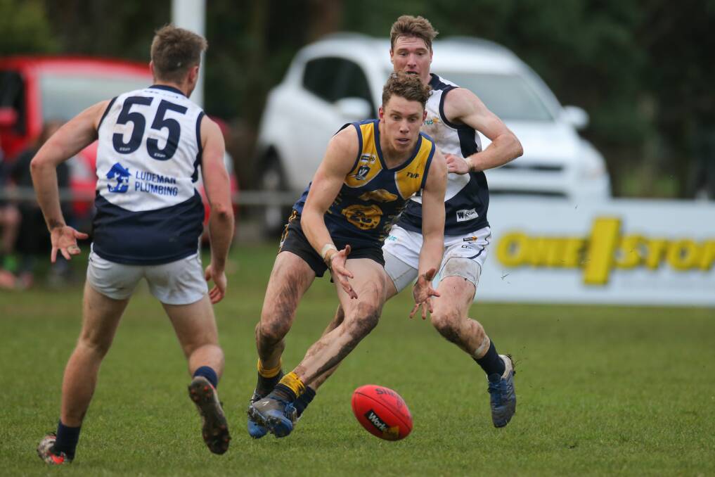 A young Josh Corbett playing a Hampden league game for North Warrnambool Eagles in 2017. Picture by Morgan Hancock 