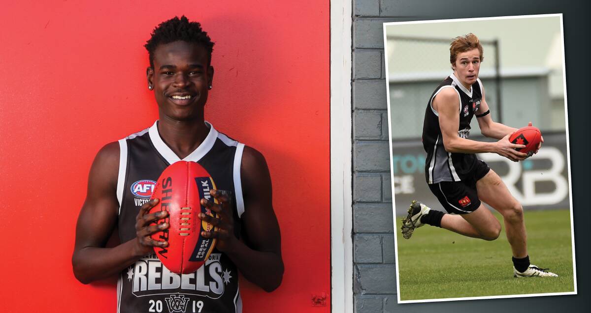 YOUNG TALENT TIME: Teenage footballers Emmanuel Ajang and Toby Mahony will be teammates at Werribee. Pictures: Morgan Hancock, Adam Trafford