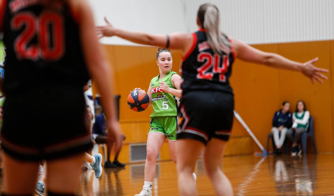 STANDING TALL: Warrnambool Mermaids player Mia Mills is playing with responsibility beyond her years. Picture: Anthony Brady 