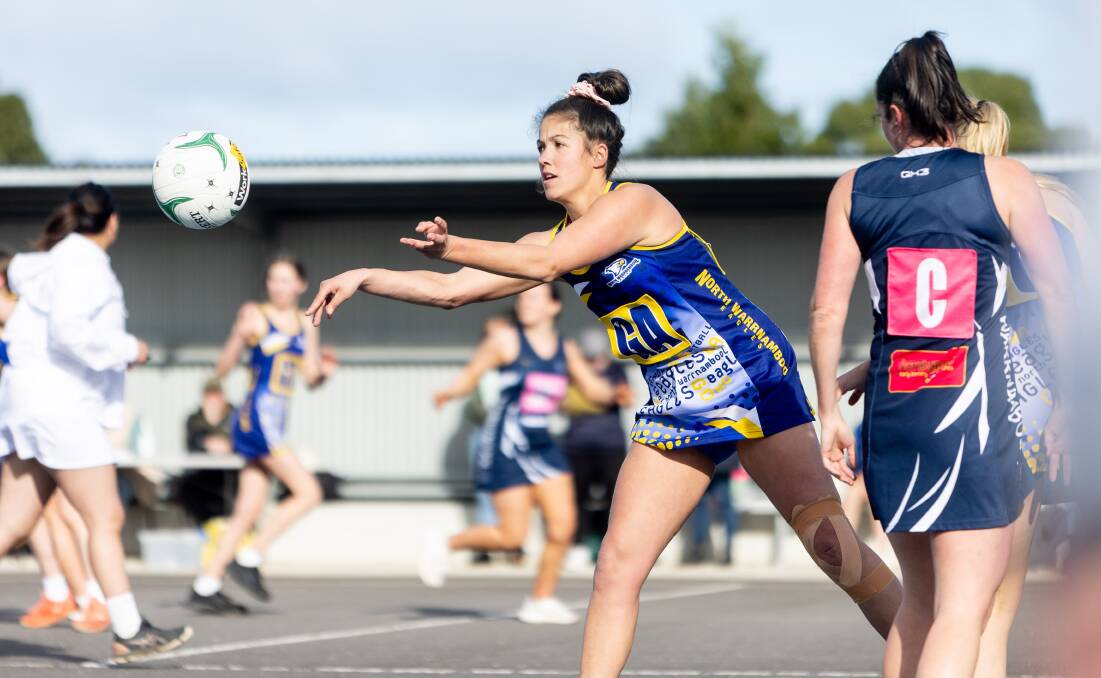 North Warrnambool Eagles' Skye Billings in action against Warrnambool. Picture by Anthony Brady 