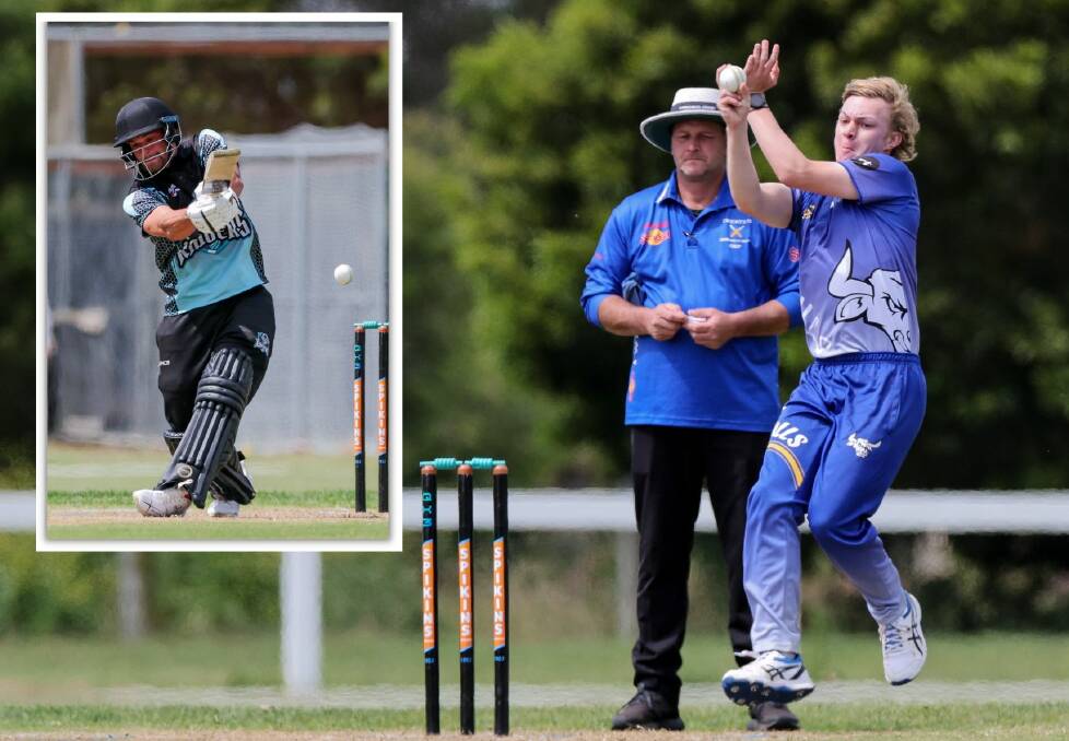 The Northern Raiders versus Brierly-Christ Church game was abandoned due to pitch concerns but not before English import Jack Burnham (inset) could make 82 for Raiders and Bull Will Colla took 3-34. Pictures by Anthony Brady 