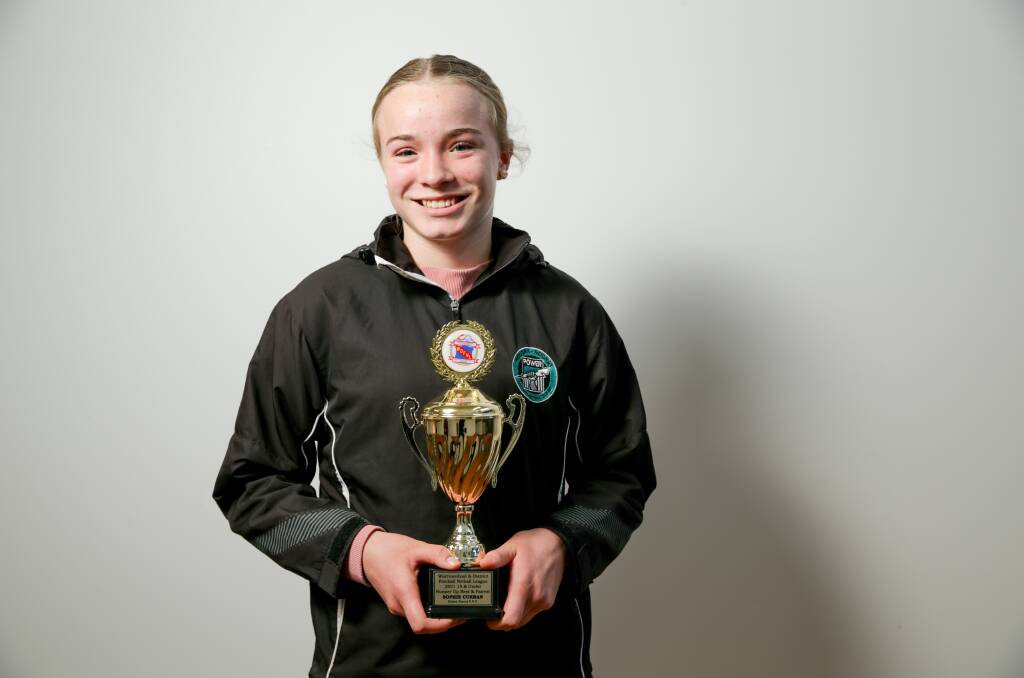 BIG SEASON: 15 and under runner-up best and fairest Sophie Curran, from Kolora-Noorat. Picture: Chris Doheny 