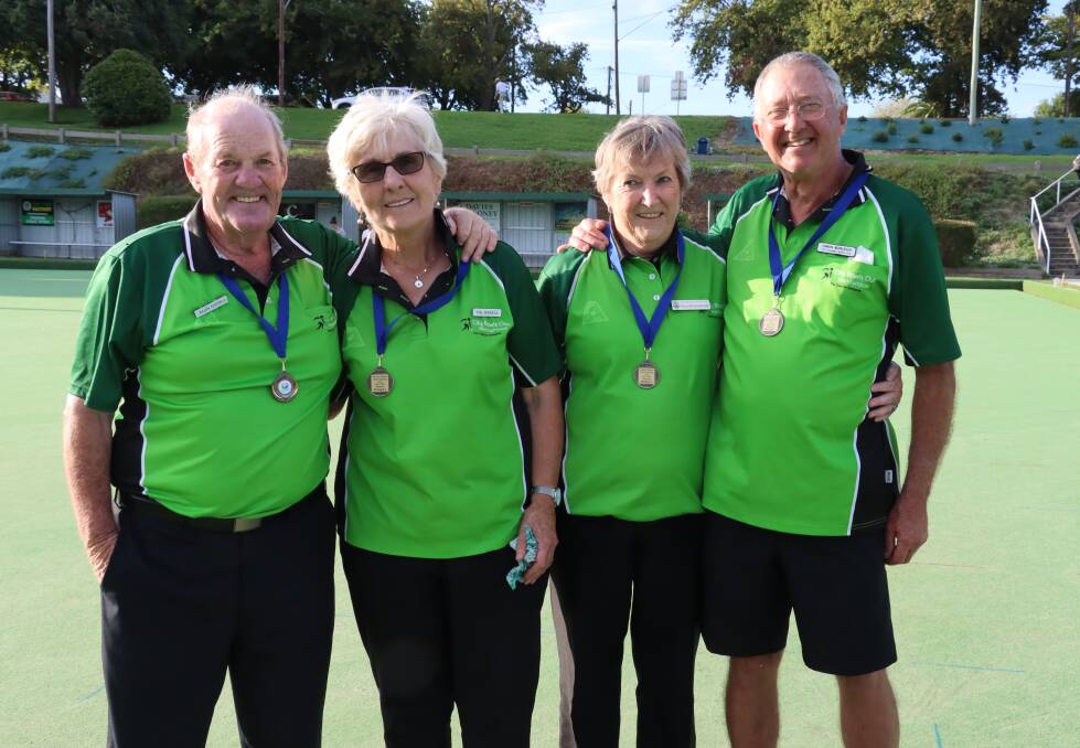DREAM TEAM: Husband and wife team - Alan Hasell, Valerie Hasell, Pauline Burleigh and Owen Burleigh were part of City Green's winning division three team. Picture: Justine McCullagh-Beasy 