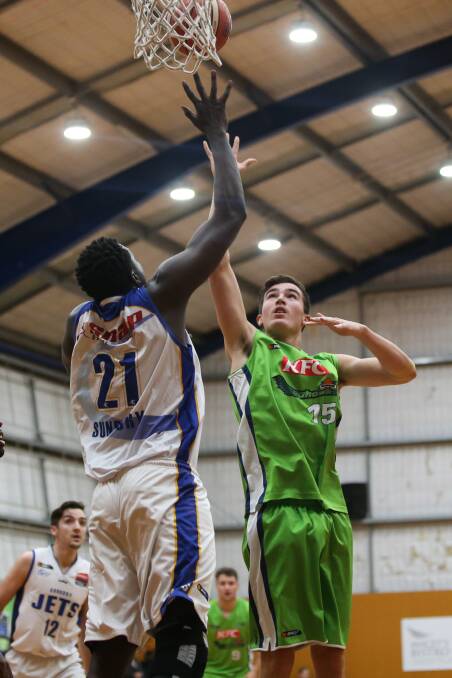 Brock Carter playing basketball for Warrnambool Seahawks in 2017. File picture 