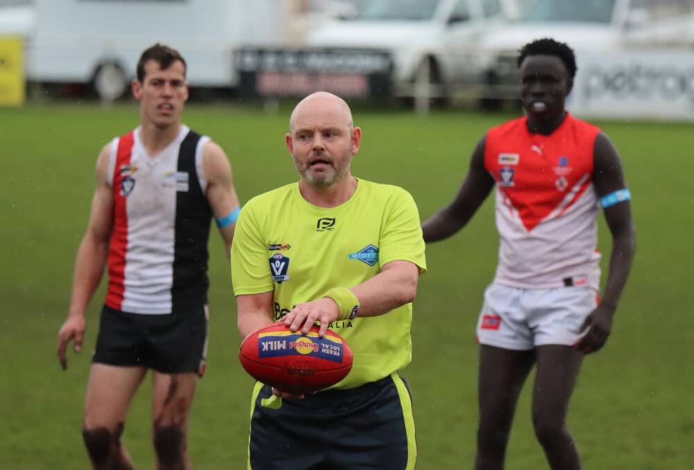 Field umpire Jamie Lake during a Koroit versus South Warrnambool game. Picture by Justine McCullagh-Beasy 