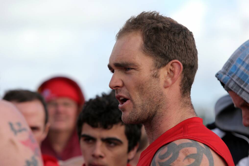 Darcy Lewis coaching Dennington in 2012. Picture file 