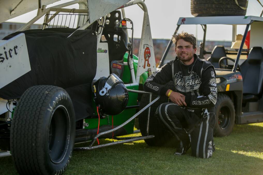 RACE READY: Mitchell Smith with his sprintcar on night one of the classic. Picture: Chris Doheny 