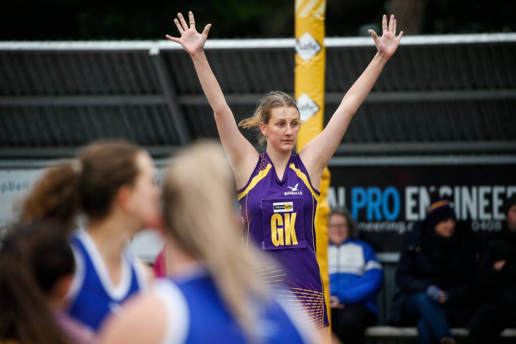 STANDING TALL: Laura Coffey is playing in the Seagulls' defensive end. Picture: Anthony Brady 