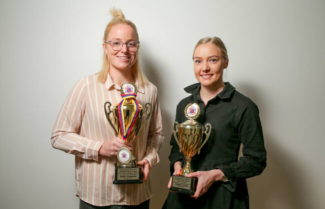DYNAMIC DUO: Nirranda's Steph Townsend and Jo Couch finished first and second in the WDFNL netball best and fairest. Picture: Chris Doheny 