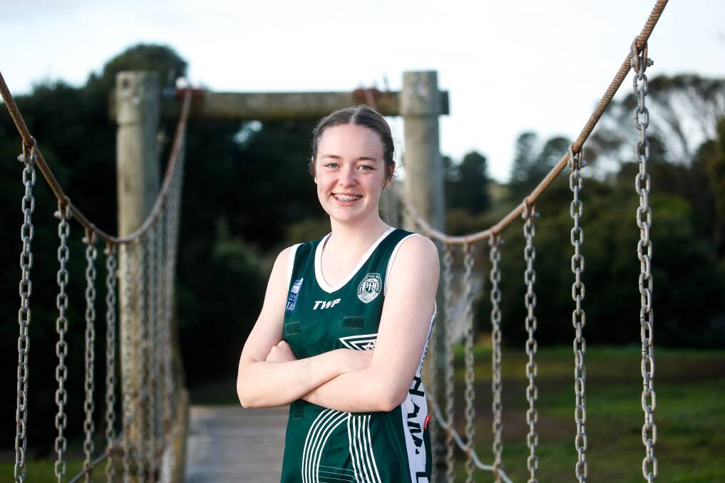 BOTTLE GREENS: Koroit netballer Meg Carlin, pictured at Warrnambool's Lake Pertobe, will play for the Hampden league on Sunday. Picture: Anthony Brady 