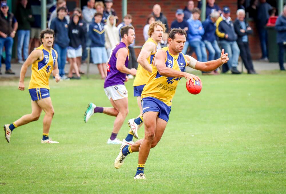 Steven Motlop racked up possessions in his Hampden league debut for North Warrnambool Eagles. Picture by Justine McCullagh-Beasy 