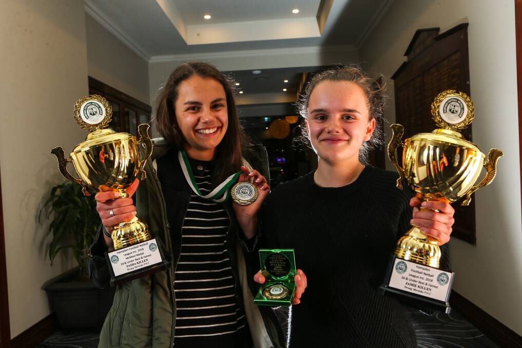 LEAGUE'S FINEST: Sisters Tasha Killen and Jaime Killen won Hampden league junior netball best and fairests in 2018. 