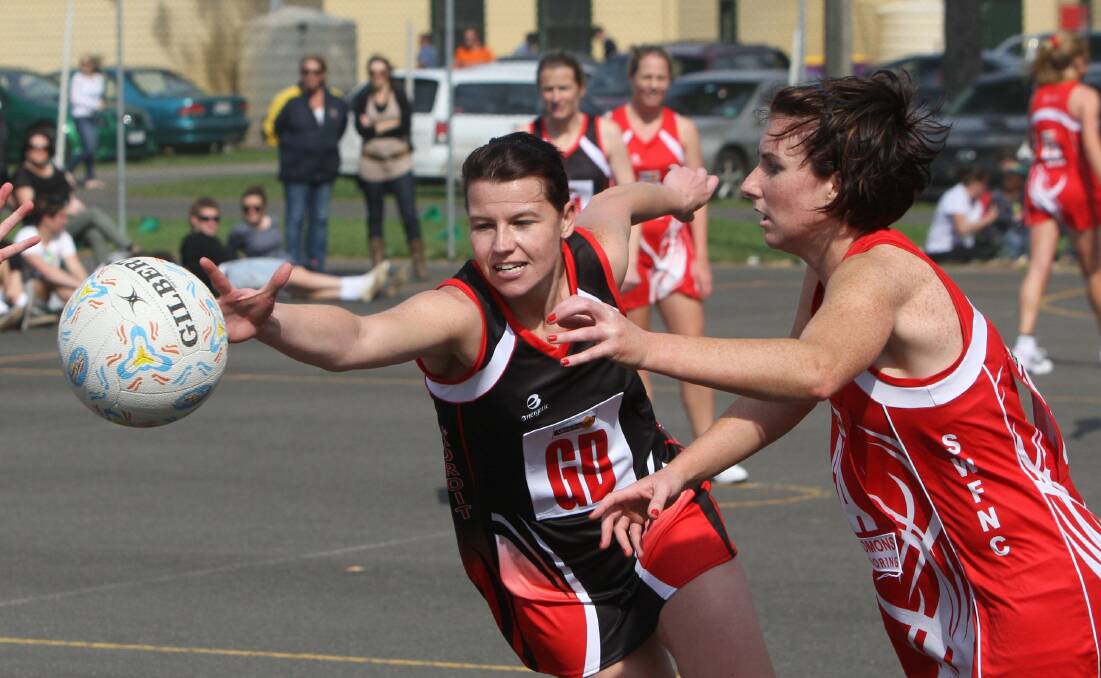 COUNTLESS CONTESTS: Koroit's Stacey O'Sullivan and South Warrnambool's Josie Ellerton in 2011. 