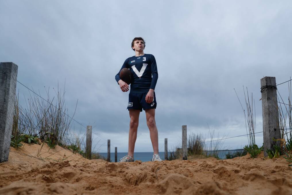 STANDING TALL: Finn O'Sullivan, pictured at Warrnambool's Granny's Grave, is excited to play for Victoria at under 15 level. Picture: Chris Doheny 