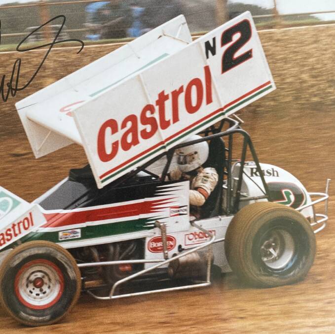 Garry Rush in action at the speedway track. 