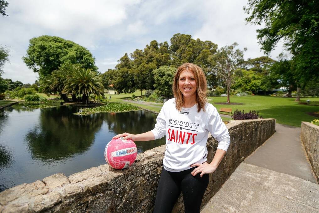 EAGER: Danielle McInerney, pictured at Warrnambool's Botanic Gardens, wants to give Koroit's young players a chance in its open grade netball side. Picture: Anthony Brady 