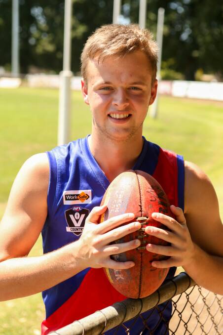 BUSY: Kane Johnstone plays football for Terang Mortlake, works at Cooinda as a disability worker and helps on his dad's dairy farm. Picture: Chris Doheny 