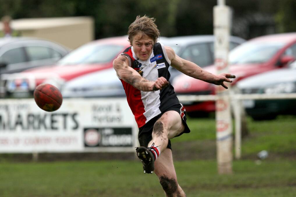 Ben Goodall, pictured in 2012, kicking on his accurate left-boot. 