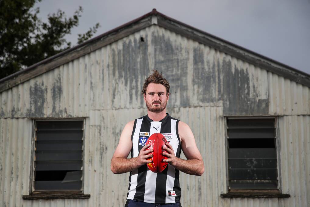 HOME SWEET HOME: Sam Gordon loves working on his family's farm which allows him to play football for Camperdown again. Picture: Morgan Hancock 