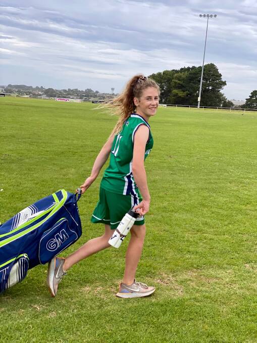 IN A HURRY: Lila Wilkinson made a mad dash from her WDCA cricket grand final in Warrnambool to play in a basketball decider in Colac on Saturday. 