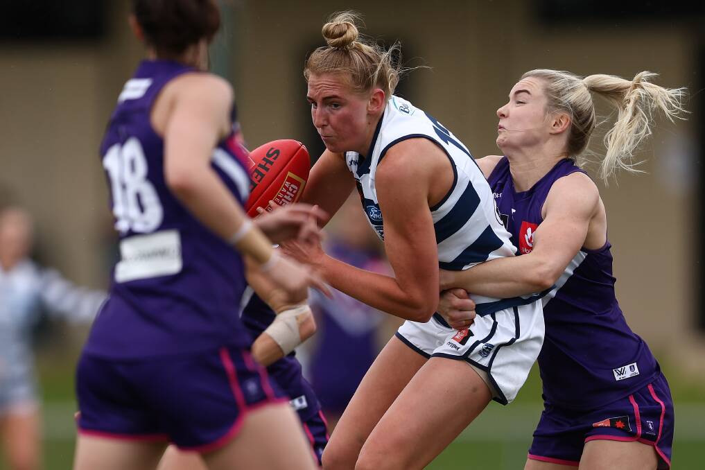 Olivia Fuller is playing ruck for a much-improved Geelong Cats side. Picture by Getty Images 