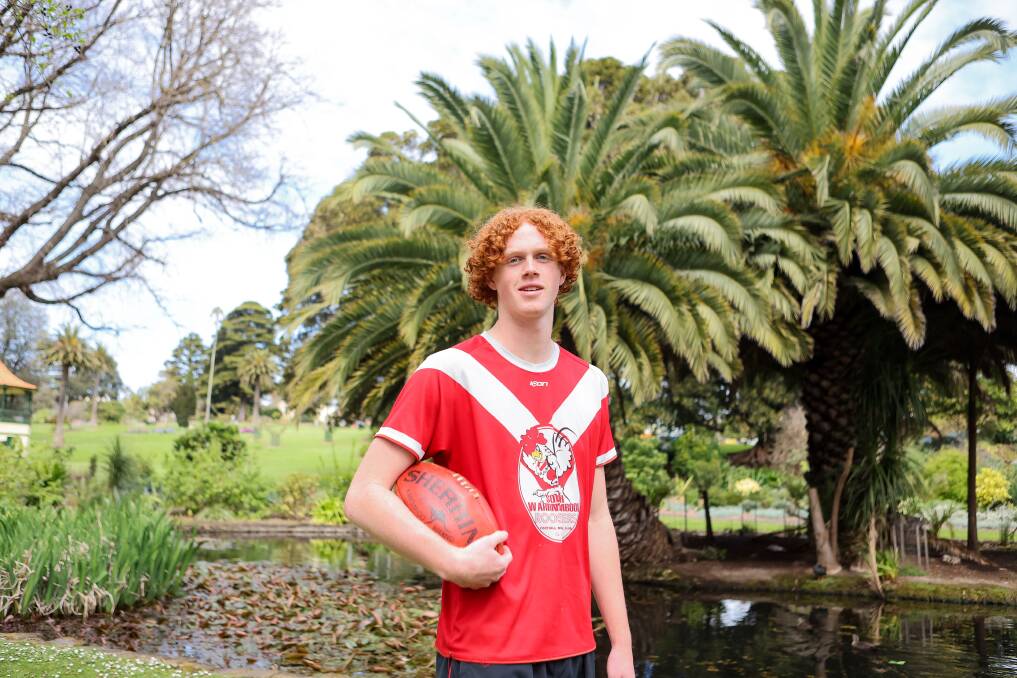South Warrnambool's Wil Rantall, pictured at the botanic gardens, will play in the Hampden league under 18.5 grand final. Picture by Anthony Brady 