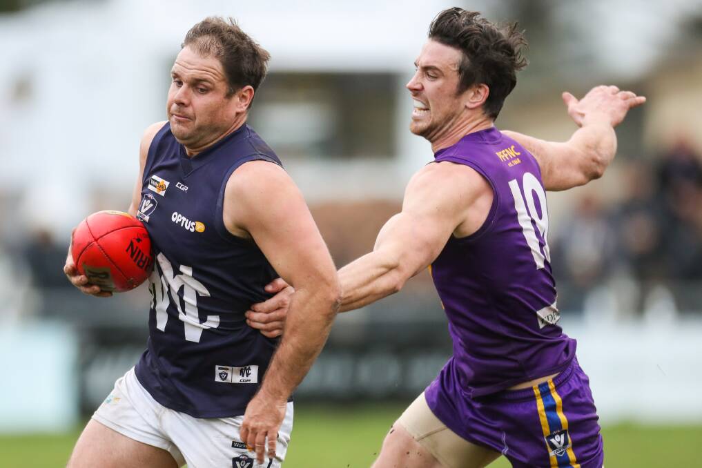 DANGEROUS DUO: Warrnambool's Darren Ewing and Port Fairy's Matt Sully would slot into opposition clubs seamlessly. Picture: Morgan Hancock 