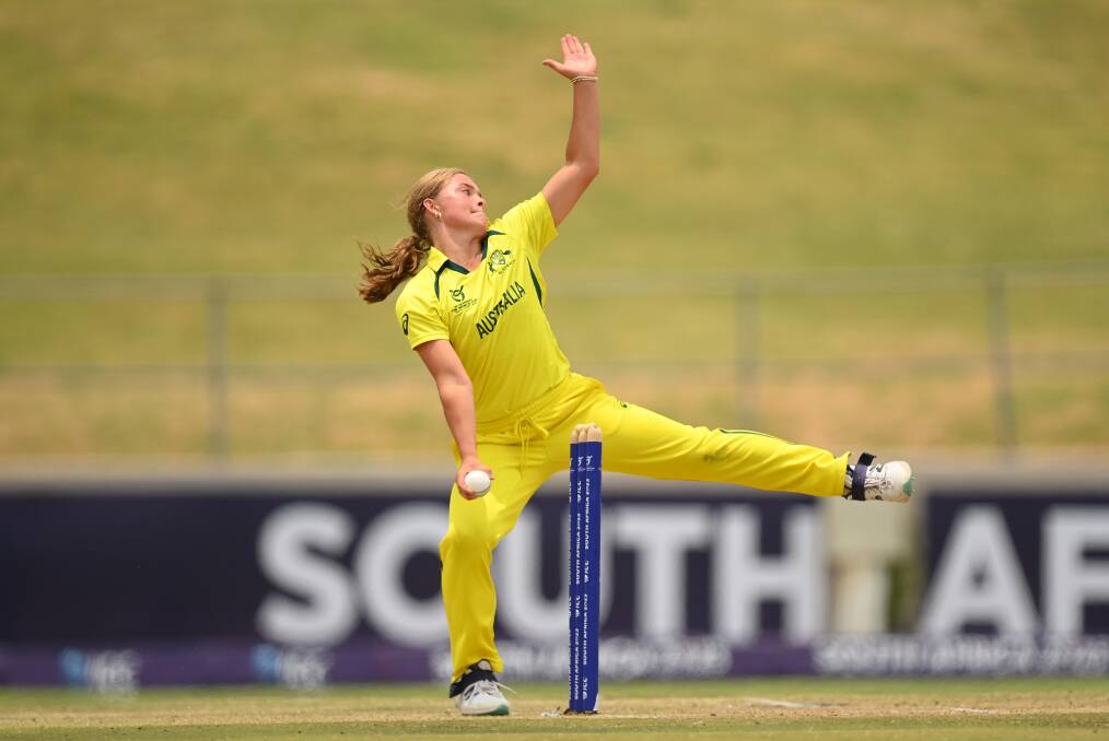 Pace bowler Milly Illingworth took two wickets for Australia against India at the under 19 twenty20 world cup. Picture by Getty Images 