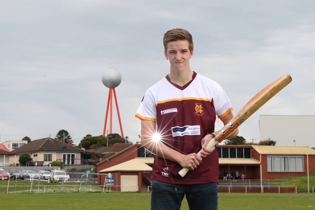NEW HOME: Nestles recruit Will Ringin is familiarising himself with Warrnambool's surrounds. He is pictured at the Factory's temporary base Jones Oval with the iconic Fletcher Jones' silver ball in the background. Picture: Mark Witte 