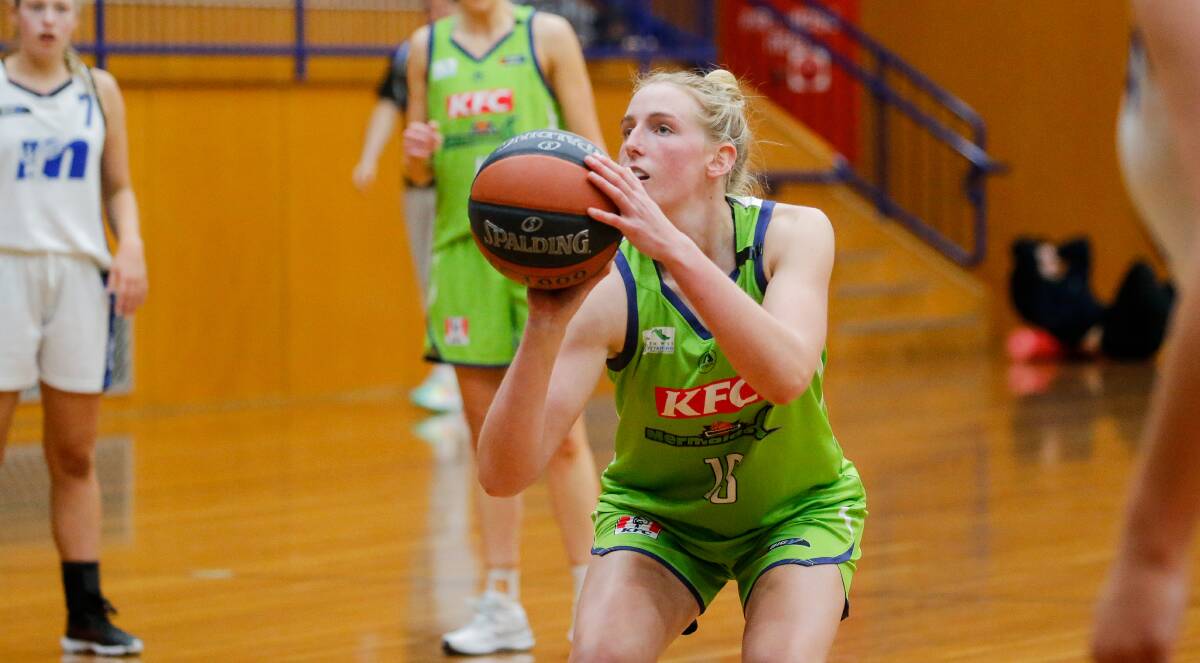CHARITY STRIPE: Olivia Fuller at the free-throw line during a game for Warrnambool Mermaids. Picture: Anthony Brady 