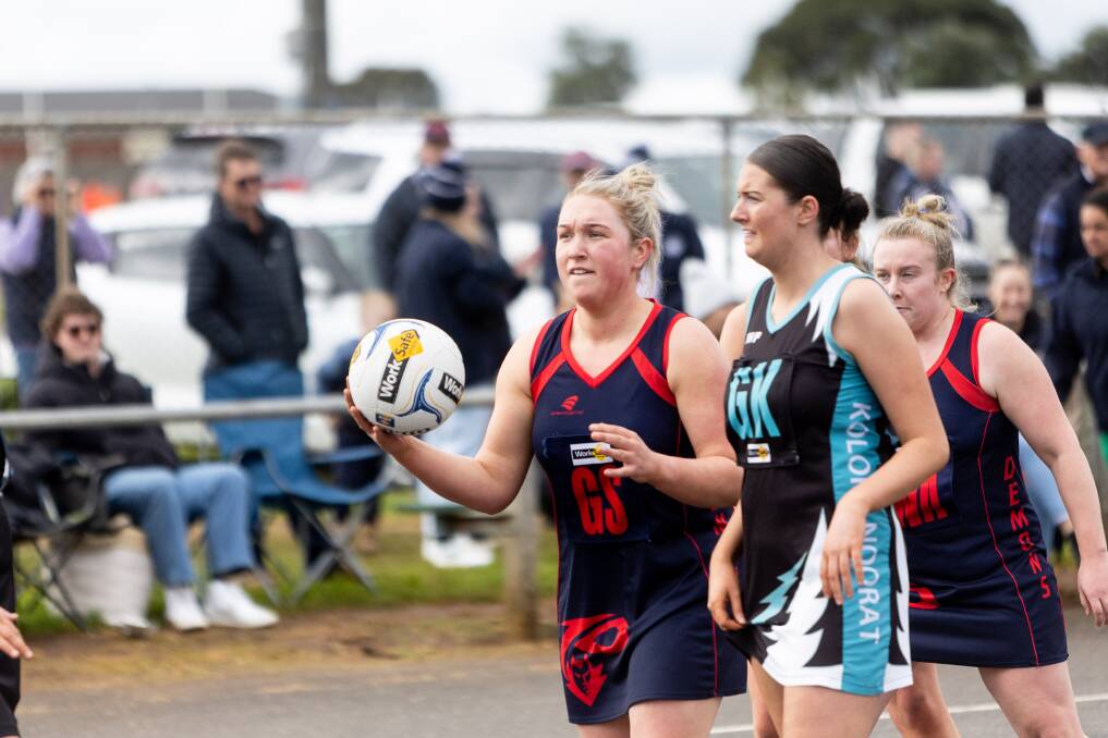 Timboon Demons captain Macy Gale played her role in attack in the 2023 elimination final. Picture by Anthony Brady