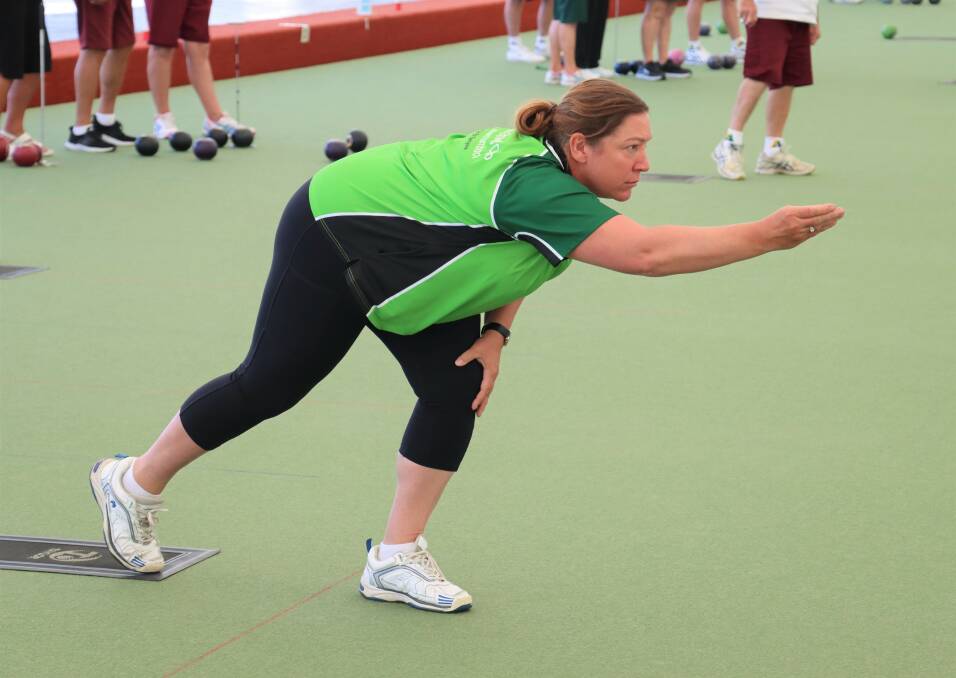 IN MOTION: Stephanie Hunt loves the tactical side of lawn bowls. Picture: Justine McCullagh-Beasy 