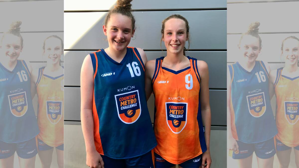 MATES: Eve Covey and Poppy Myers are bound for the Basketball Australia under 16 championships. 