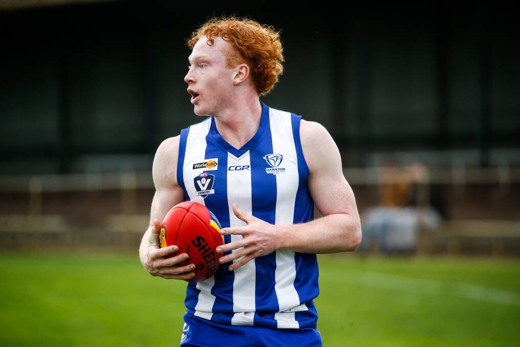 IMPRESSIVE: Deacon White, who made his senior debut earlier this year, will play for Hamilton Kangaroos against Warrnambool on Saturday. Picture: Anthony Brady 
