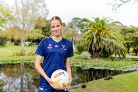 Warrnambool's Eva Ryan, pictured at the botanic gardens, is taking strides in her netball career. Picture by Anthony Brady 