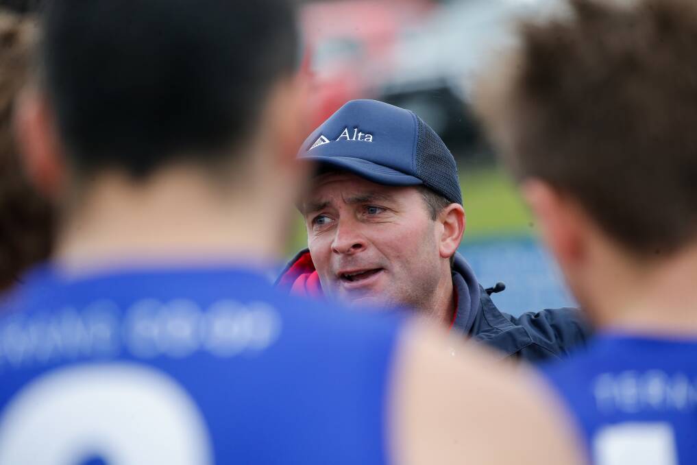 LEARNING CURVE: Terang Mortlake coach Ben Kenna is seeing improvement in his young side each week. They will have goals to achieve against ladder-leader Koroit. Picture: Anthony Brady