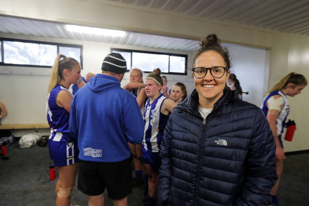 Hamilton expat and North Melbourne AFLW player Emma Kearney during a Western Victoria Female Football League game in Hamilton. There was no female competition when she was growing up in the area. File picture 