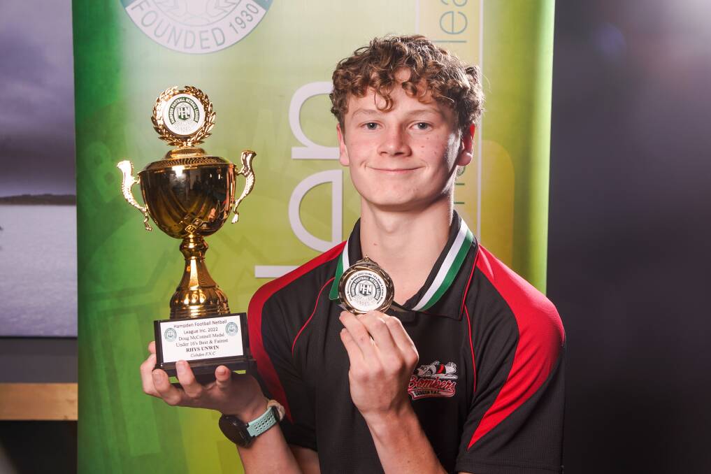 Rhys Unwin was crowned the Hampden league's under 16 best and fairest for season 2022. Picture by Rob Gunstone 