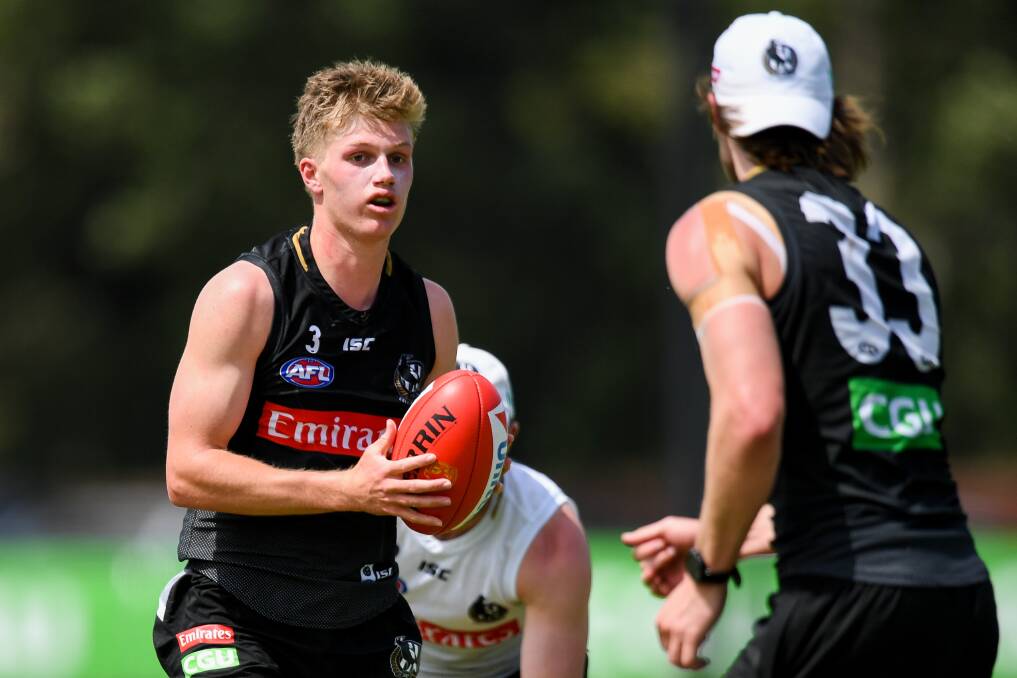 STEPPING UP: Jay Rantall won Collingwood's 2km time-trial when he first arrived at the club late last year. Picture: Morgan Hancock 
