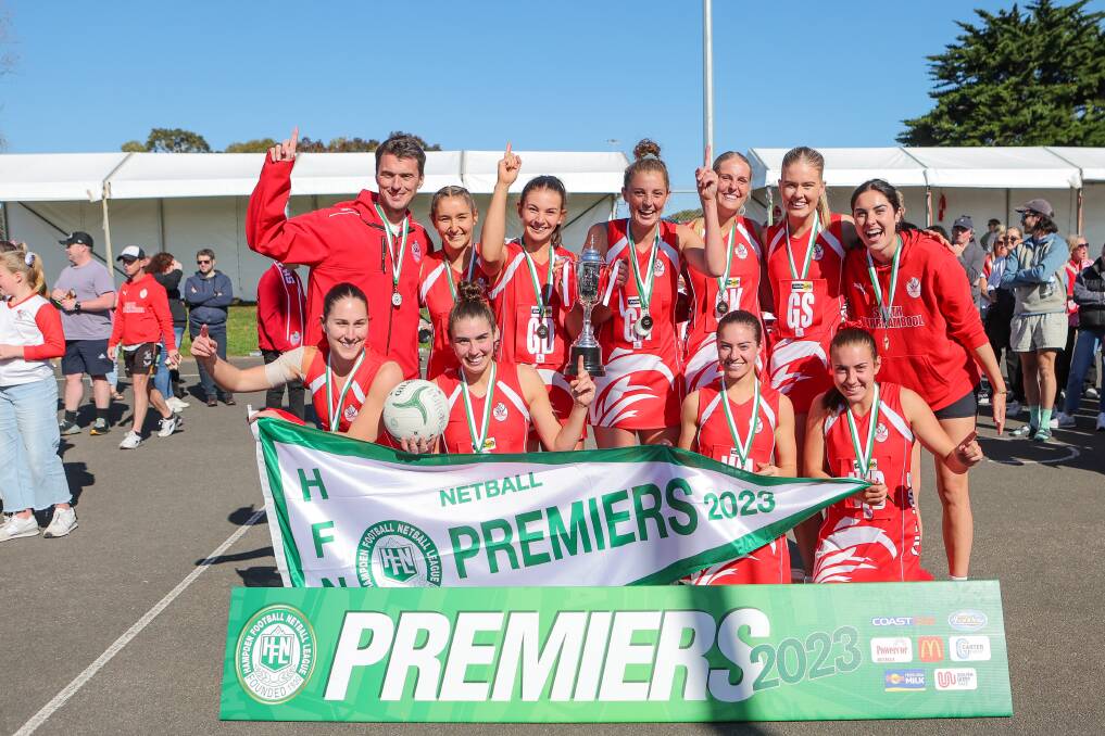 South Warrnambool is number one in the Hampden league after winning the open netball grand final. Picture by Anthony Brady 