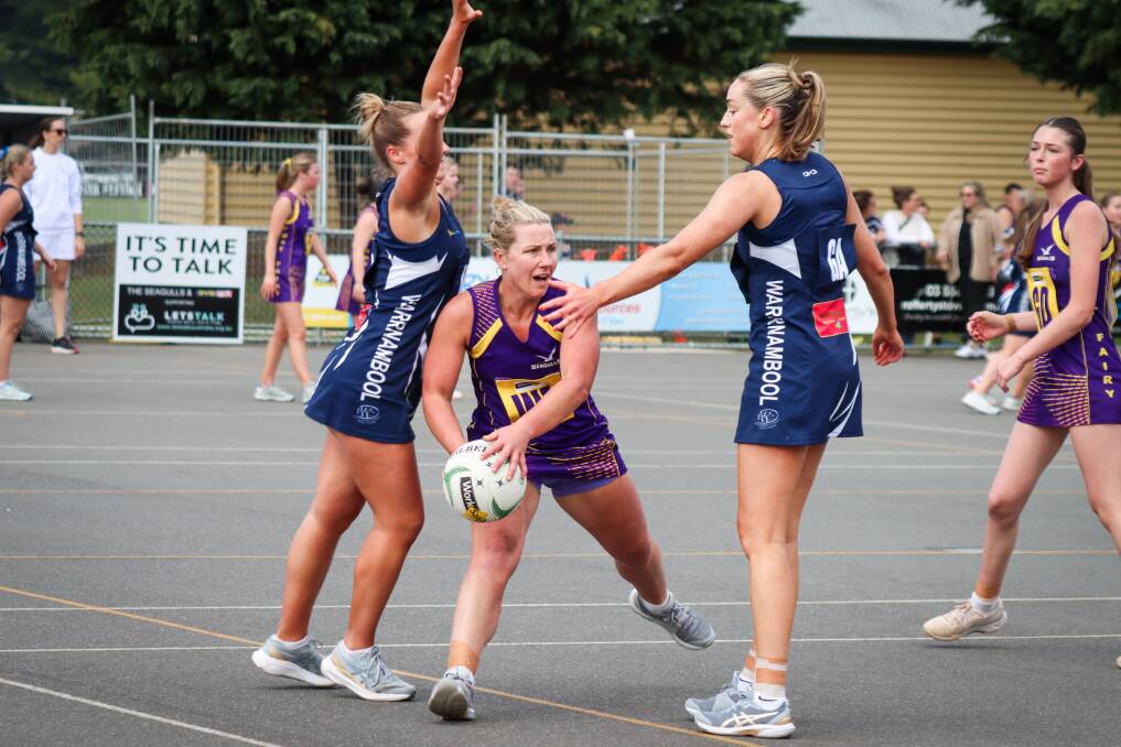 Port Fairy recruit Stacy Dunkley weaves her way through traffic. Picture by Justine McCullagh-Beasy 