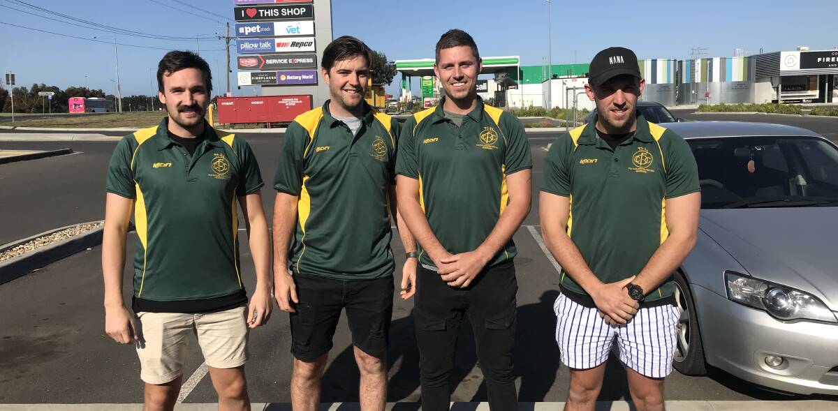 NEW RECRUITS: Old Collegians recruits Sam Weston, Chay Deary, Ben Hunt and Jake Peters in their new club colours.