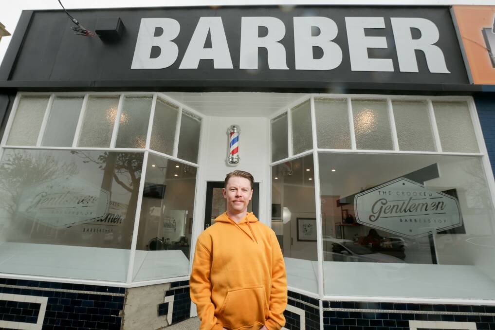 WELCOME: Barber Jimmy Bedson at his new shop in Fairy Street, Warrnambool. Picture: Chris Doheny